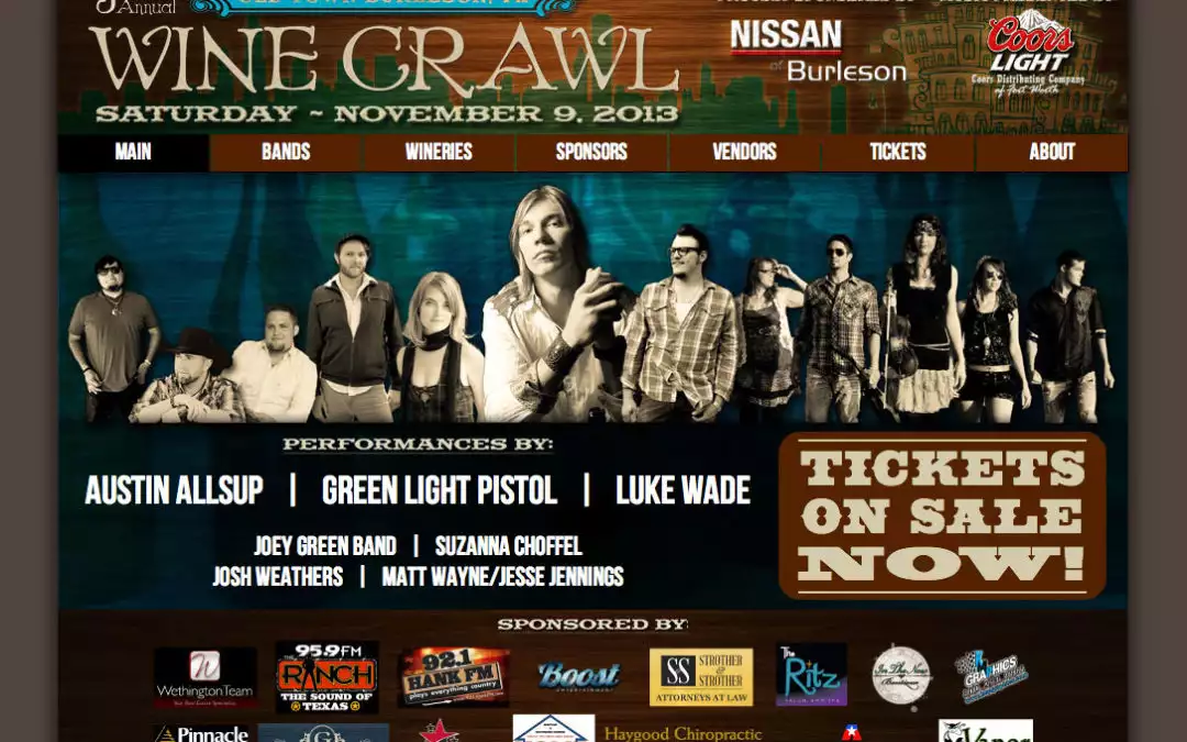 Burleson Wine and Beer Crawl event website