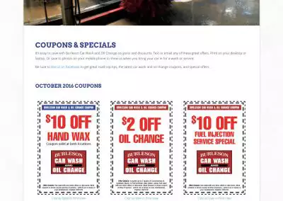 Burleson Car Wash and Oil Change coupons 01