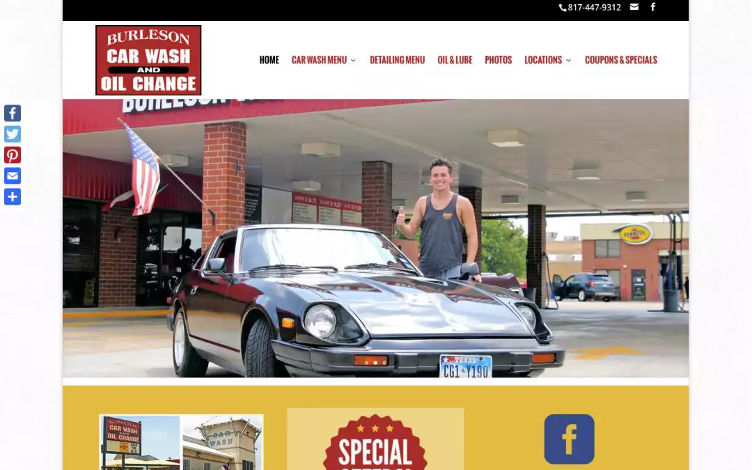 Burleson Car Wash website