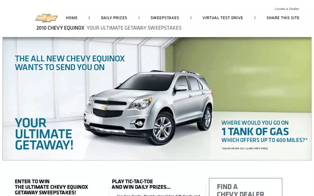 Chevy Staycation website