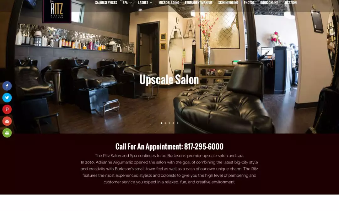 The Ritz Salon and Spa website