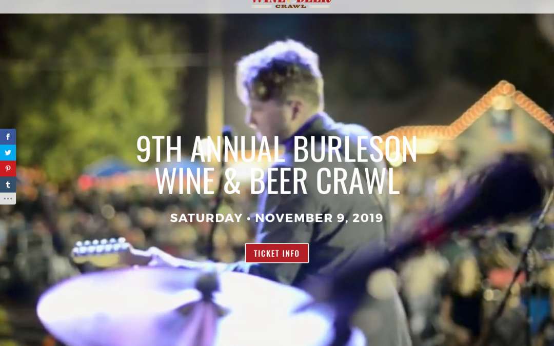 Burleson Wine & Beer Crawl Website Makeover 2018